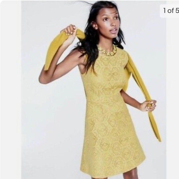 J. Crew Dresses & Skirts - J.Crew Textured Eyelet Jacquard yellow Dress ASO Gossip Girl